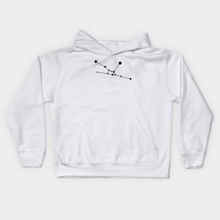 Taurus Zodiac Constellation in Black Kids Hoodie